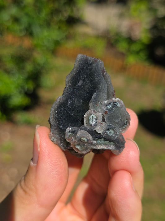 Calcédoine d'Inde avec heulandite rouge n°29