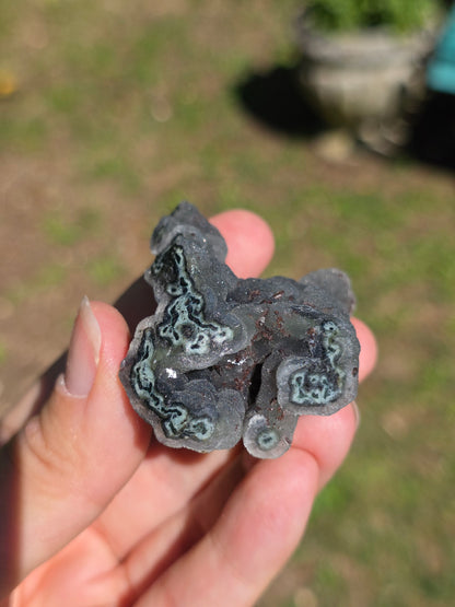 Calcédoine d'Inde avec heulandite rouge n°35