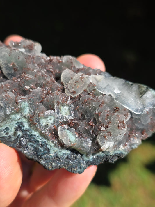 Calcédoine d'Inde avec Heulandite rouge n°46