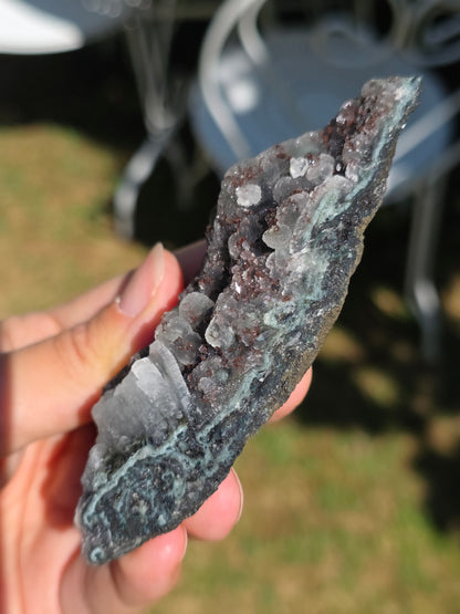 Calcédoine d'Inde avec Heulandite rouge n°46