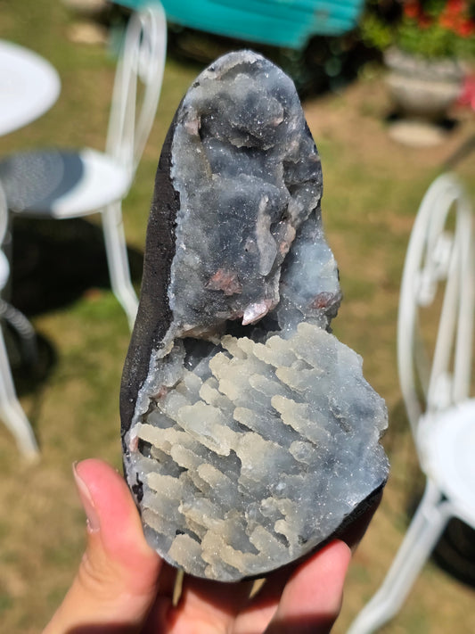 Calcédoine d'Inde avec Stilbite n°52