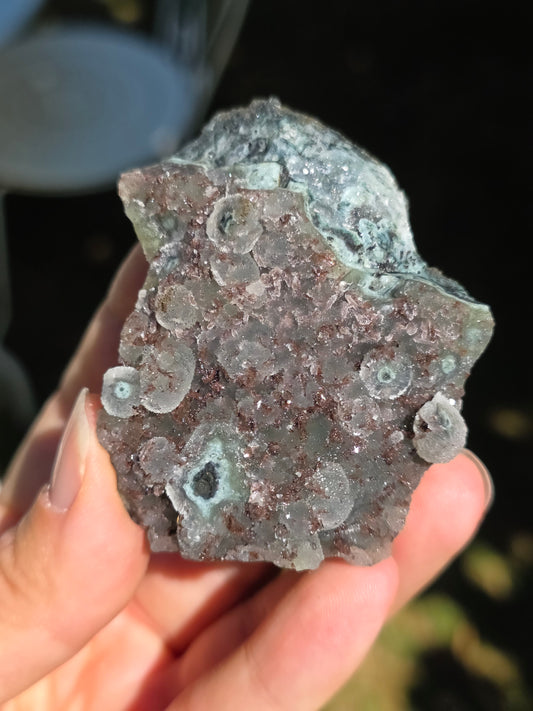 Calcédoine d'Inde avec Heulandite rouge n°56