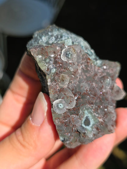 Calcédoine d'Inde avec Heulandite rouge n°56