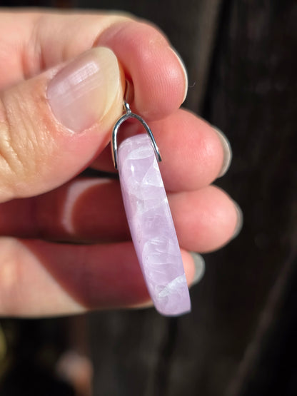 Pendentif Kunzite sur bélière en argent A
