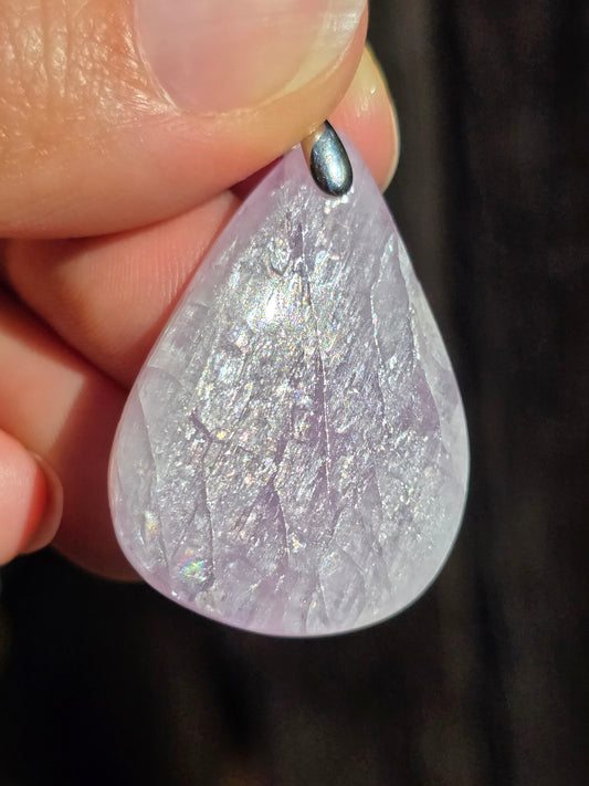 Pendentif Kunzite sur bélière en argent B