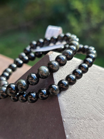Bracelet Obisidienne oeil céleste