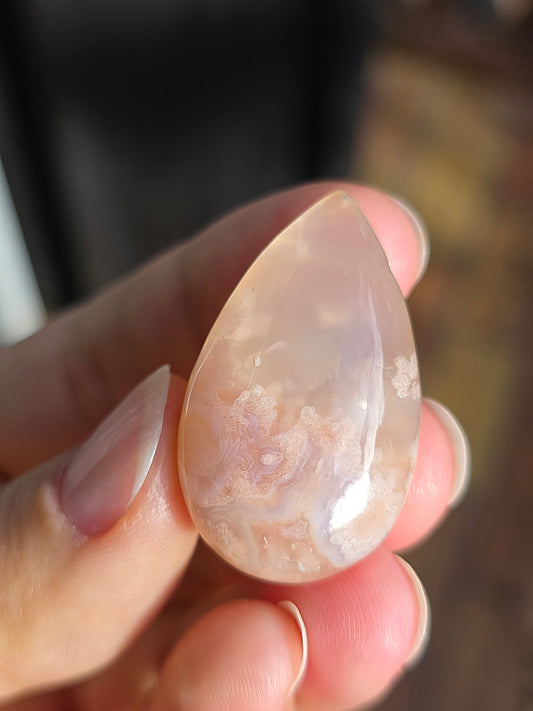 Pendentif Agate fleurs de cerisier C