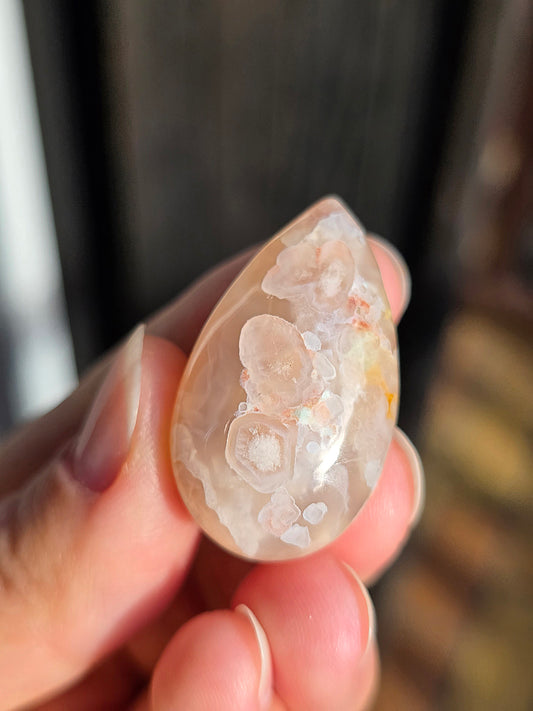 Pendentif Agate fleurs de cerisier D