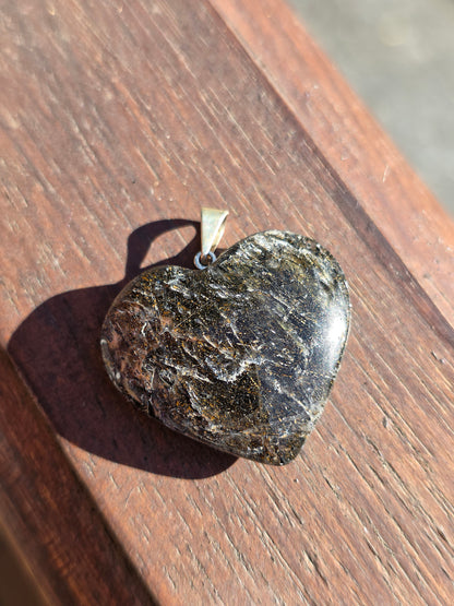 Pendentif cœur Quartz Tourmaline (à choisir)