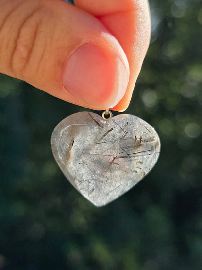 Pendentif cœur Quartz Tourmaline (à choisir)