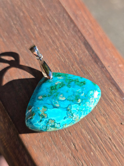 Pendentif Chrysocolle et Malachite