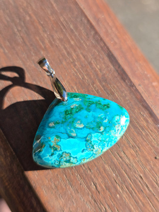 Pendentif Chrysocolle et Malachite