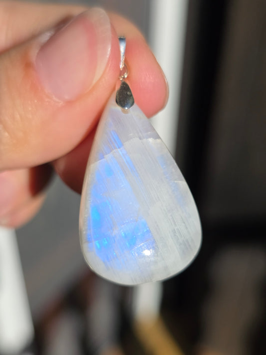 Pendentif Labradorite blanche