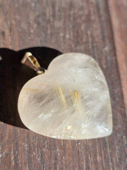 Pendentif cœur en Rutile