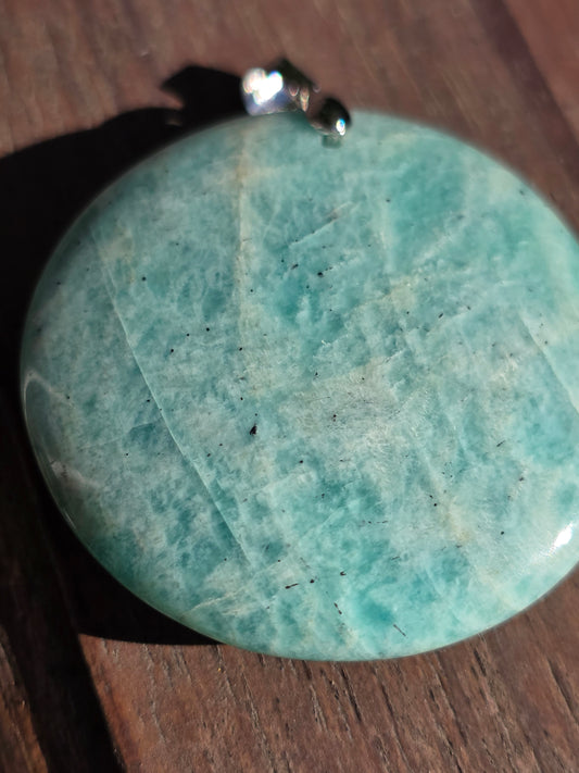 Pendentif rond en Amazonite
