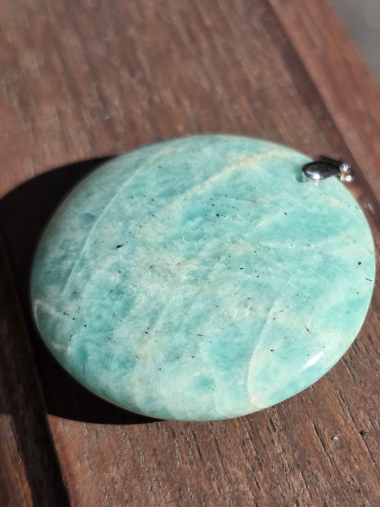 Pendentif rond en Amazonite