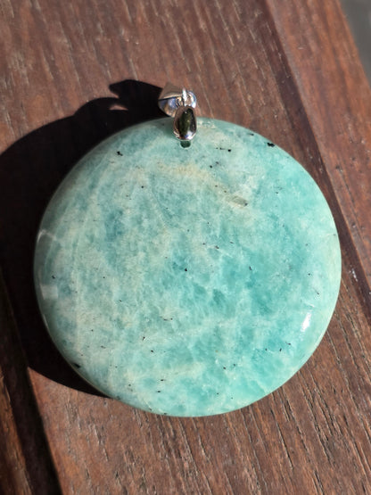 Pendentif rond en Amazonite