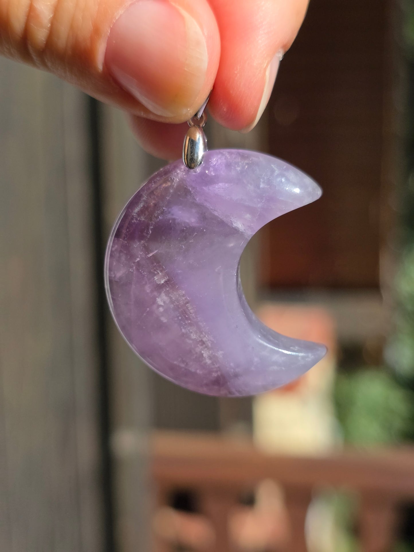 Pendentif Lune en Améthyste