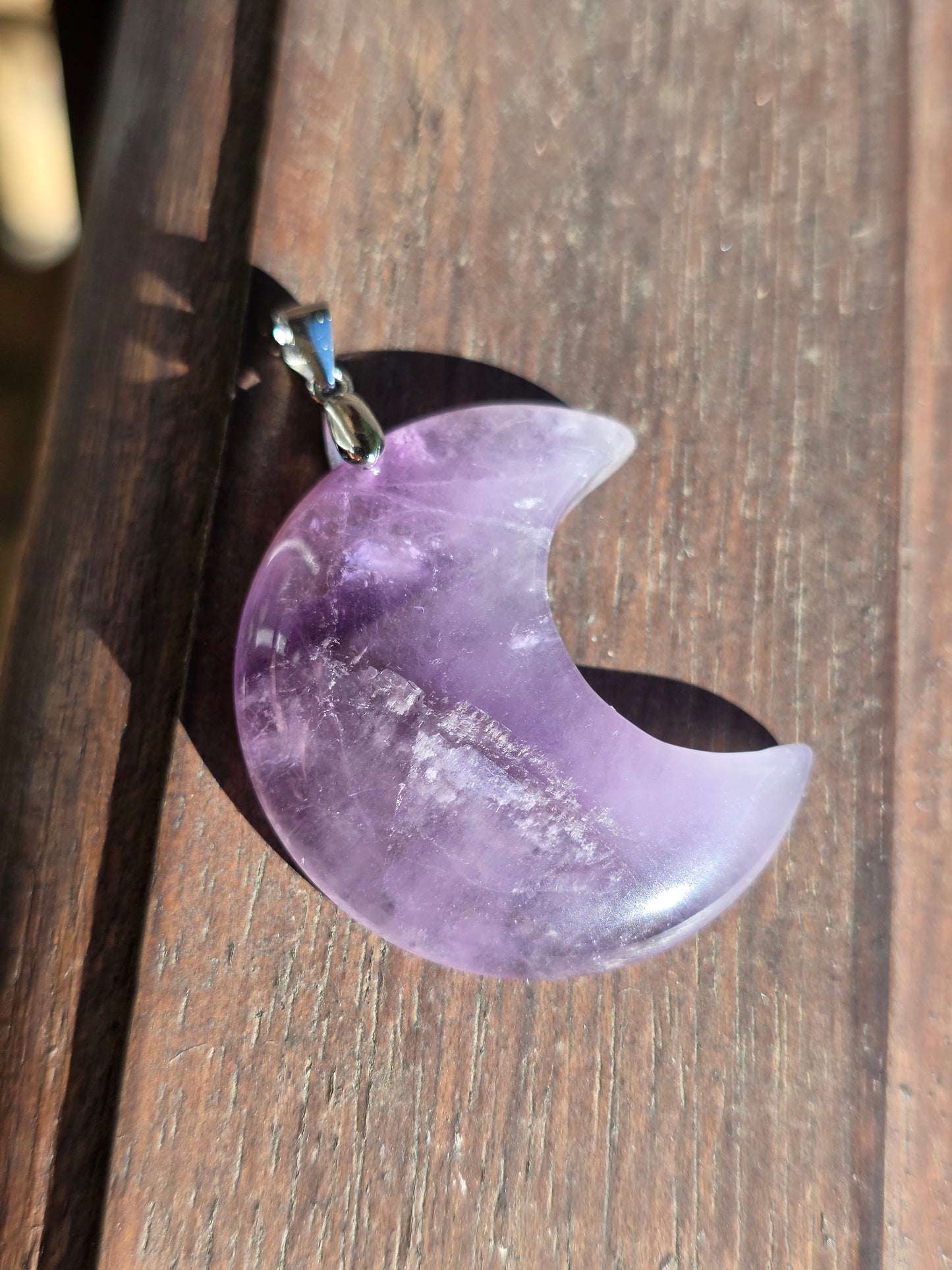 Pendentif Lune en Améthyste