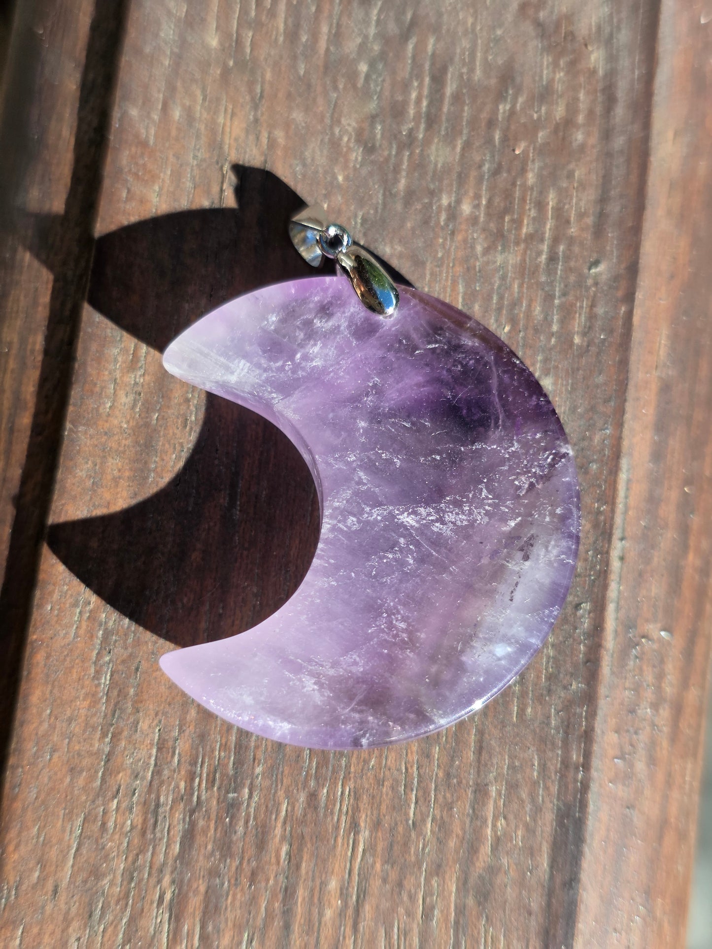 Pendentif Lune en Améthyste