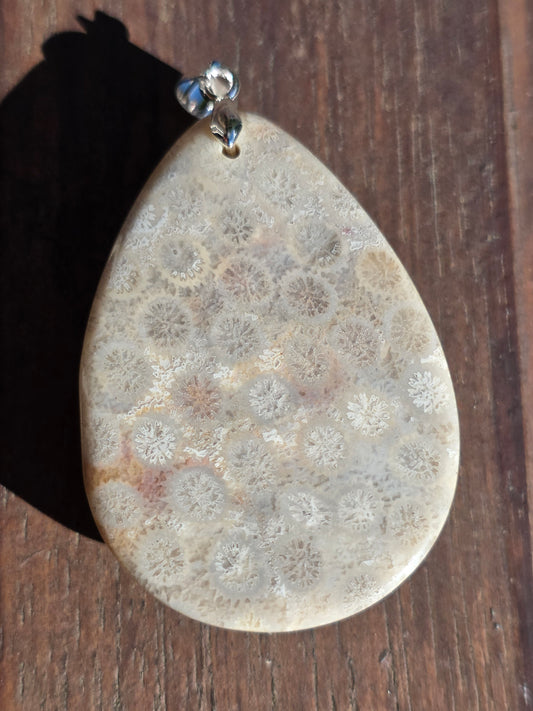 Pendentif Corail fossilisé