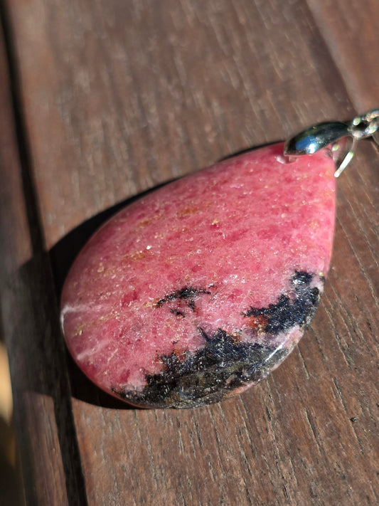 Pendentif Rhodonite