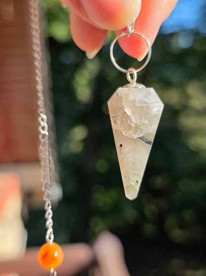 Pendule quartz tourmaline