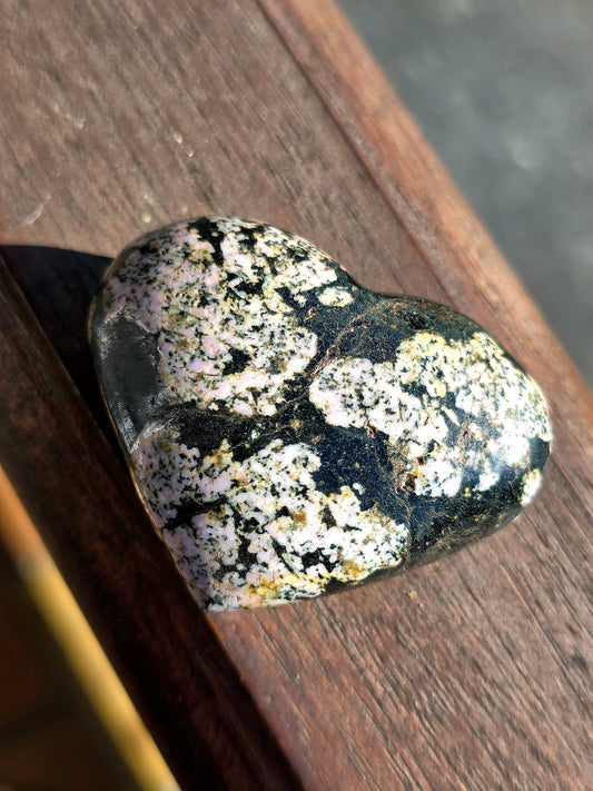 Cœur Obsidienne flocons de neige n°2