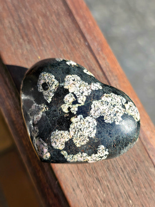 Cœur Obsidienne flocons de neige n°3