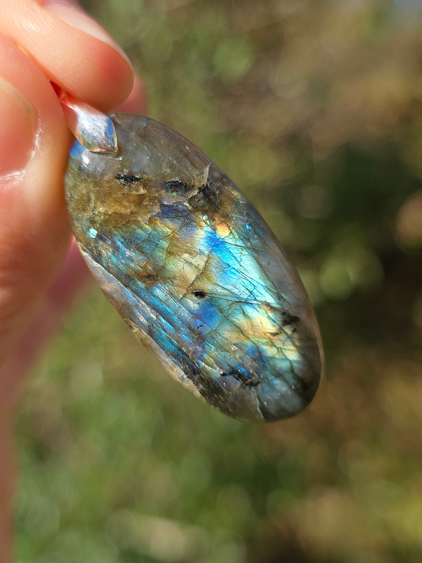Pendentif Labradorite arc-en-ciel (à choisir)