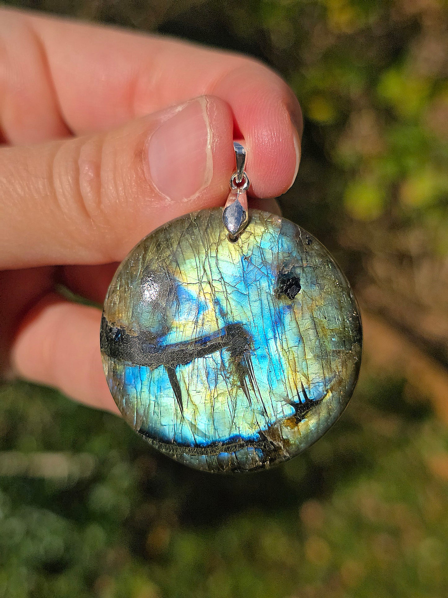 Pendentif Labradorite arc-en-ciel (à choisir)