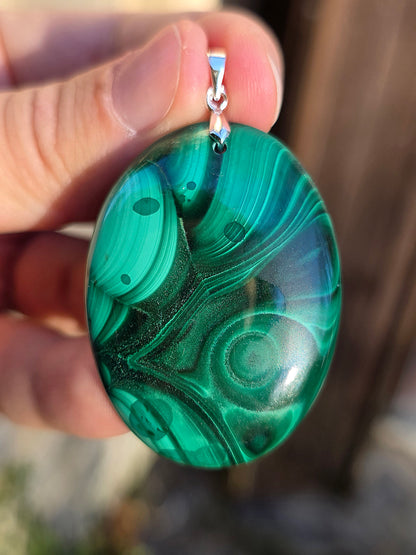 Superbe pendentif en Malachite
