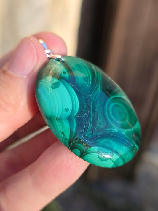Superbe pendentif en Malachite