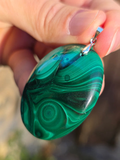 Superbe pendentif en Malachite