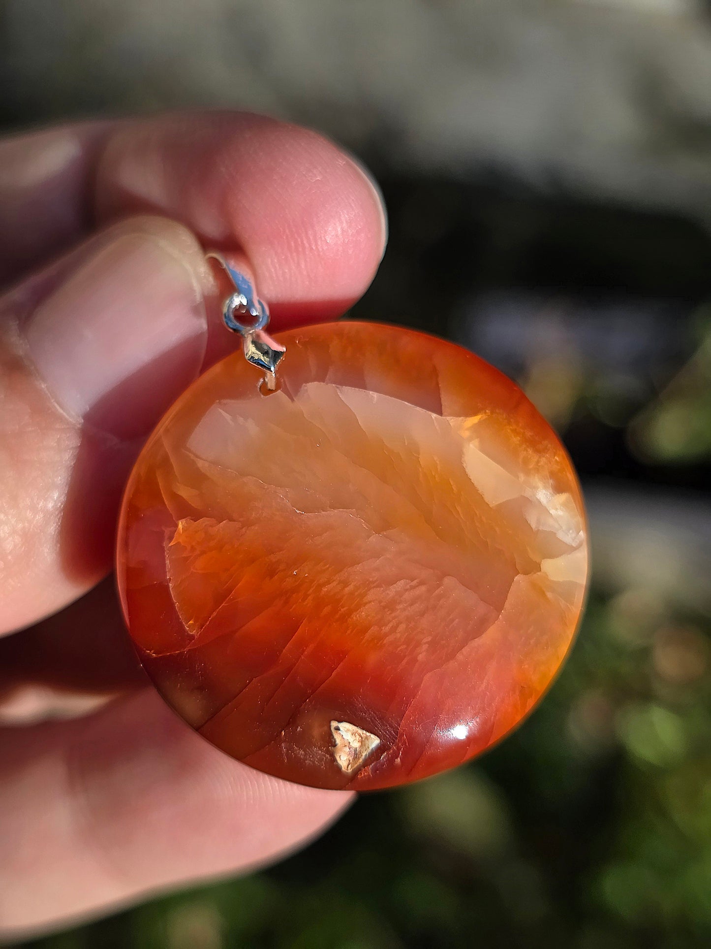 Pendentif rond en Cornaline (à choisir)