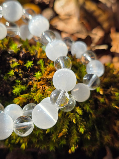 Bracelet Sélénite et Quartz (à choisir)