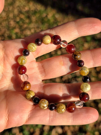 Bracelet 3 Grenats 8mm