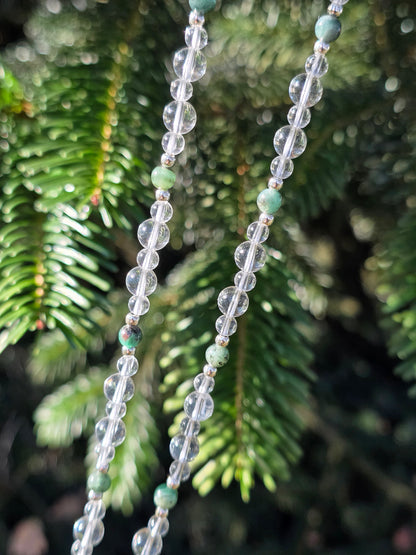 Collier Mala "Emeraude solaire"