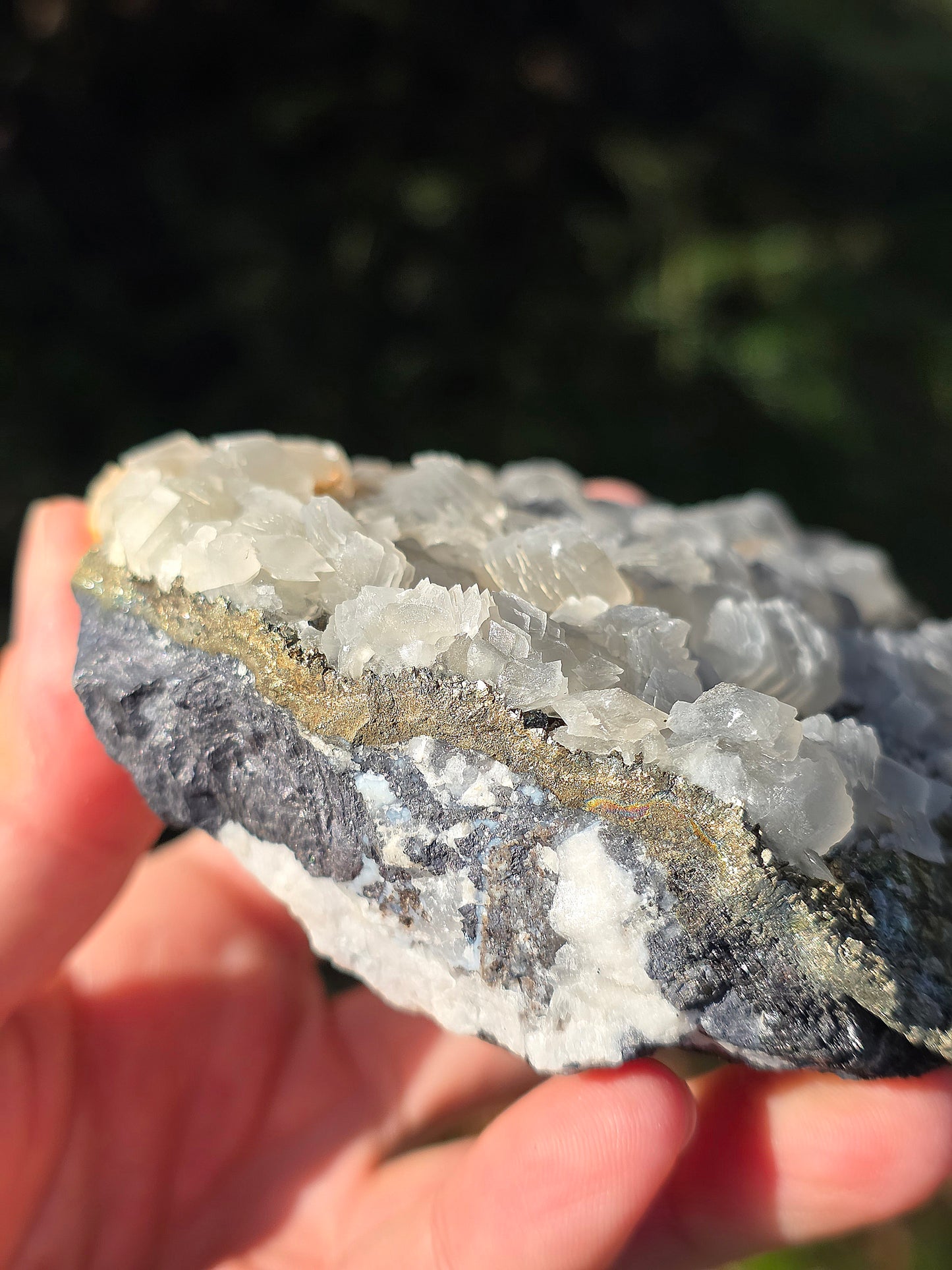 Calcite bleue et Pyrite d'Espagne