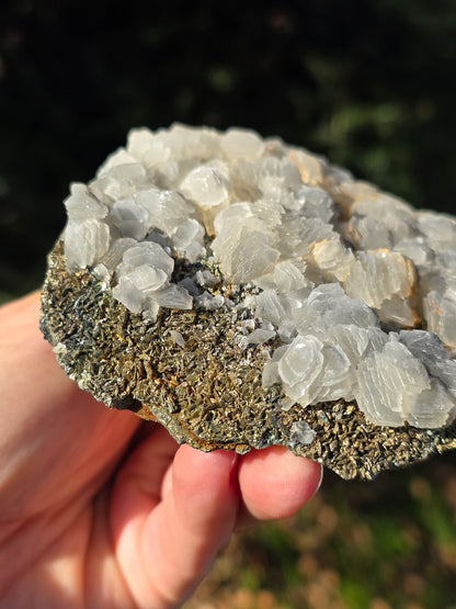 Calcite bleue et Pyrite d'Espagne