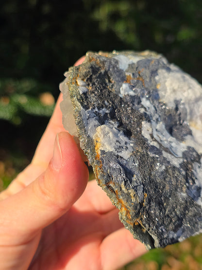 Calcite bleue et Pyrite d'Espagne