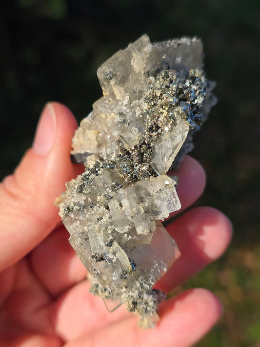 Chalcopyrite sur Baryte du Maroc