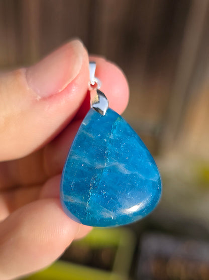 Pendentif en Apatite bleue (à choisir)