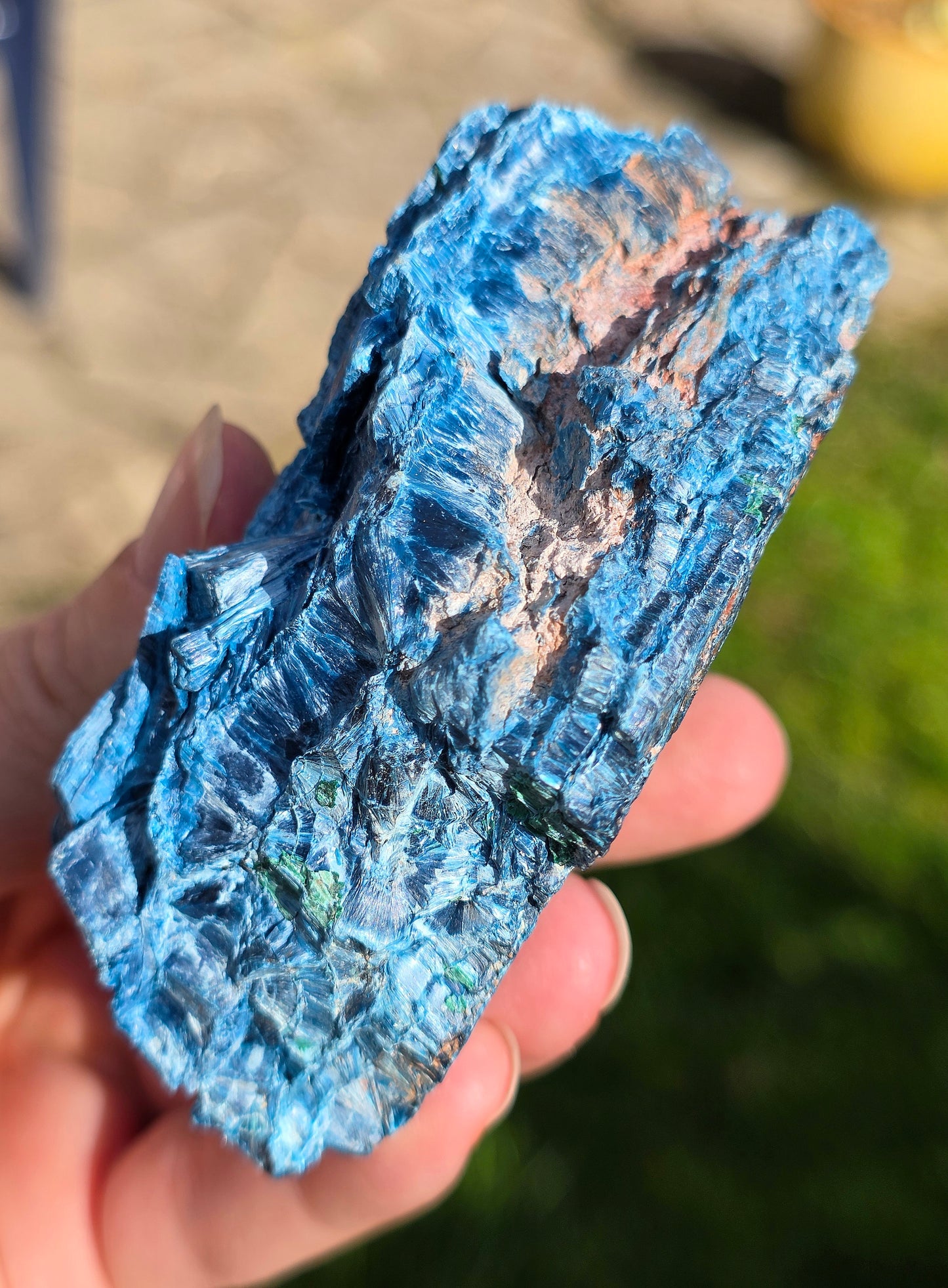 Shattuckite fibreuse du Congo brute