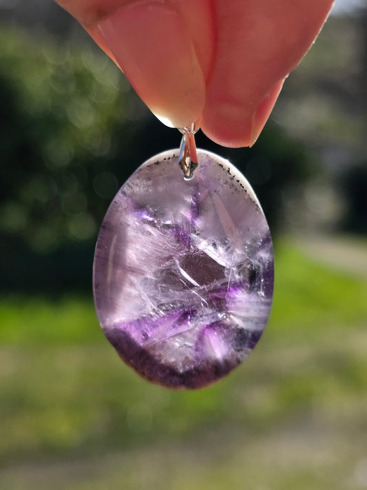 pendentif en Améthyste zonée et étoilée