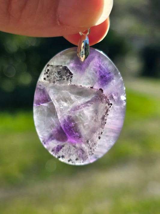 pendentif en Améthyste zonée et étoilée