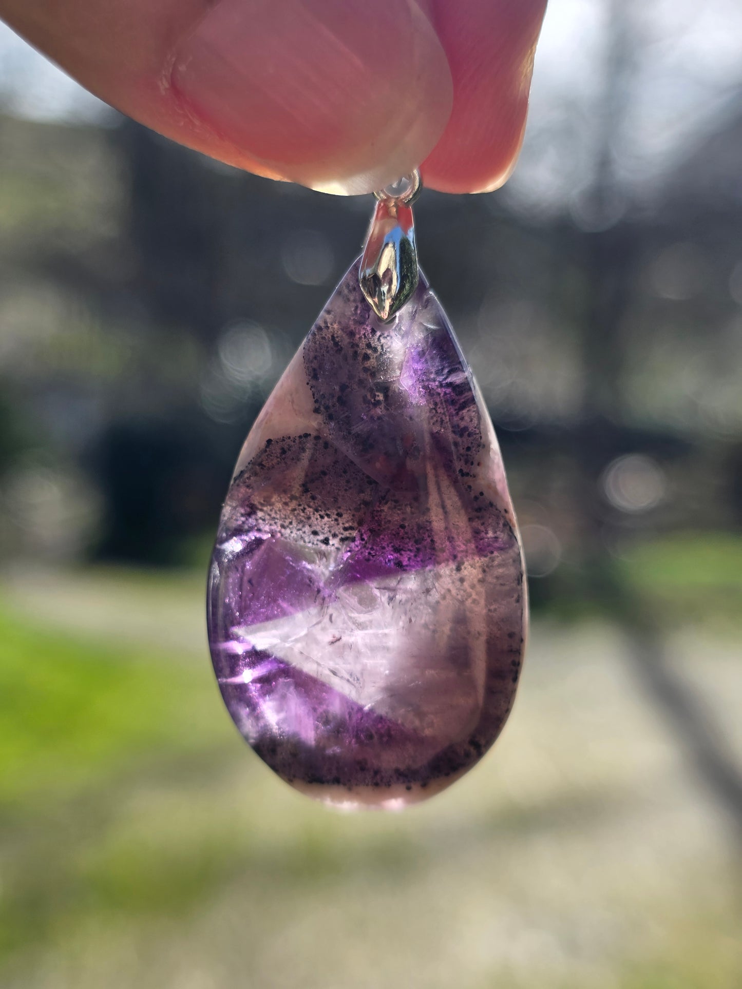 pendentif en Améthyste zonée et étoilée