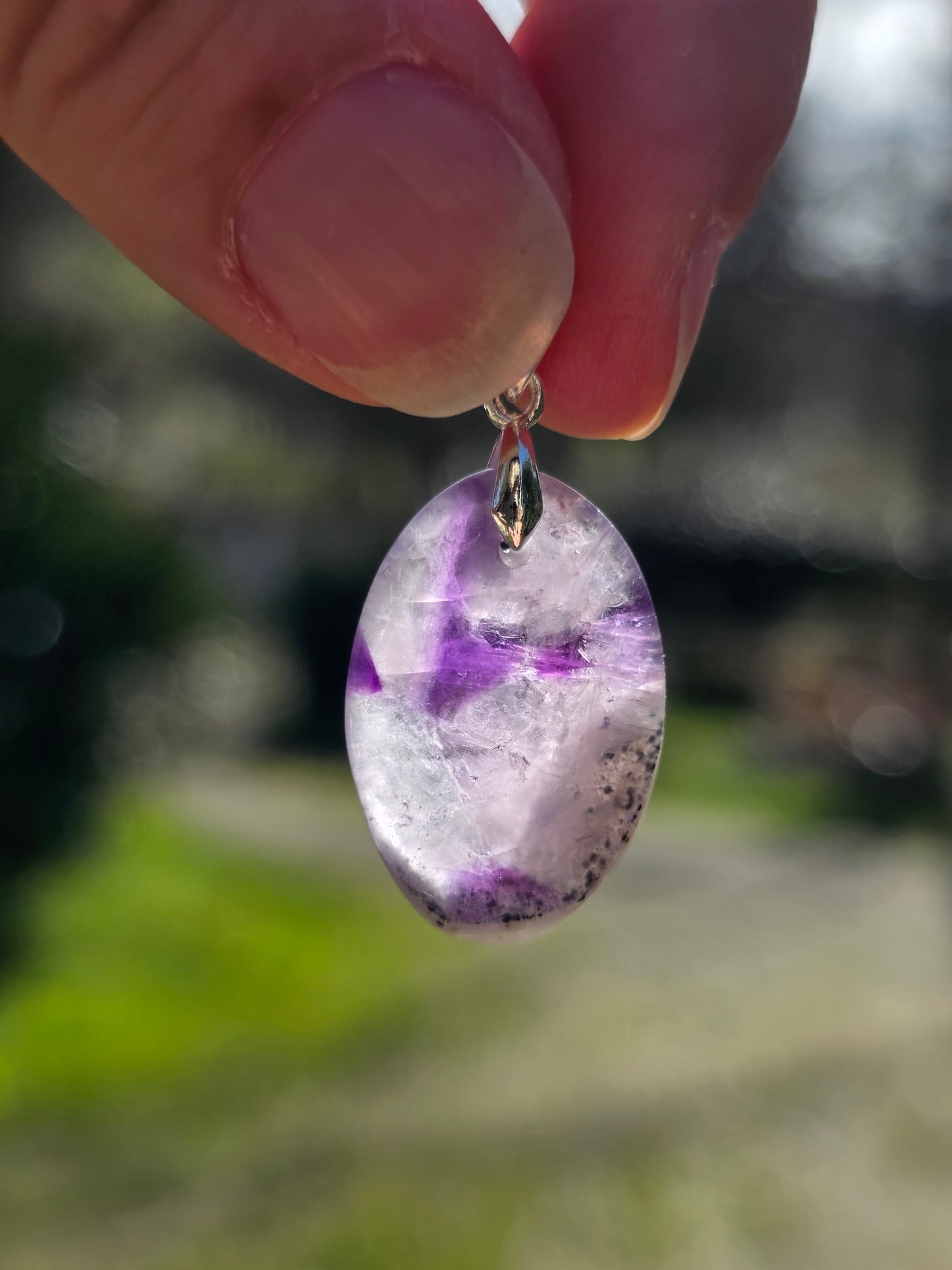 pendentif en Améthyste zonée et étoilée