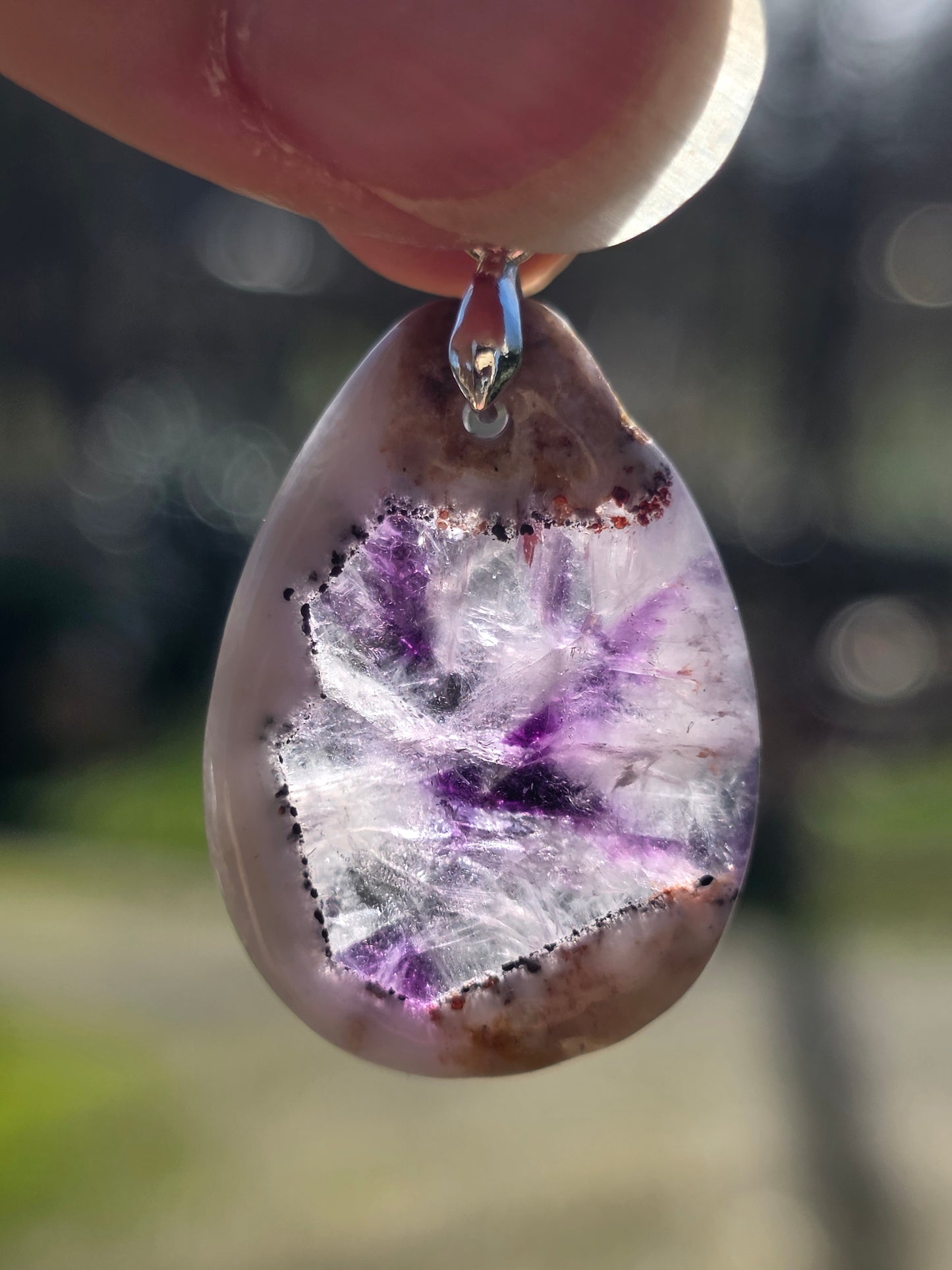 pendentif en Améthyste zonée et étoilée brésil