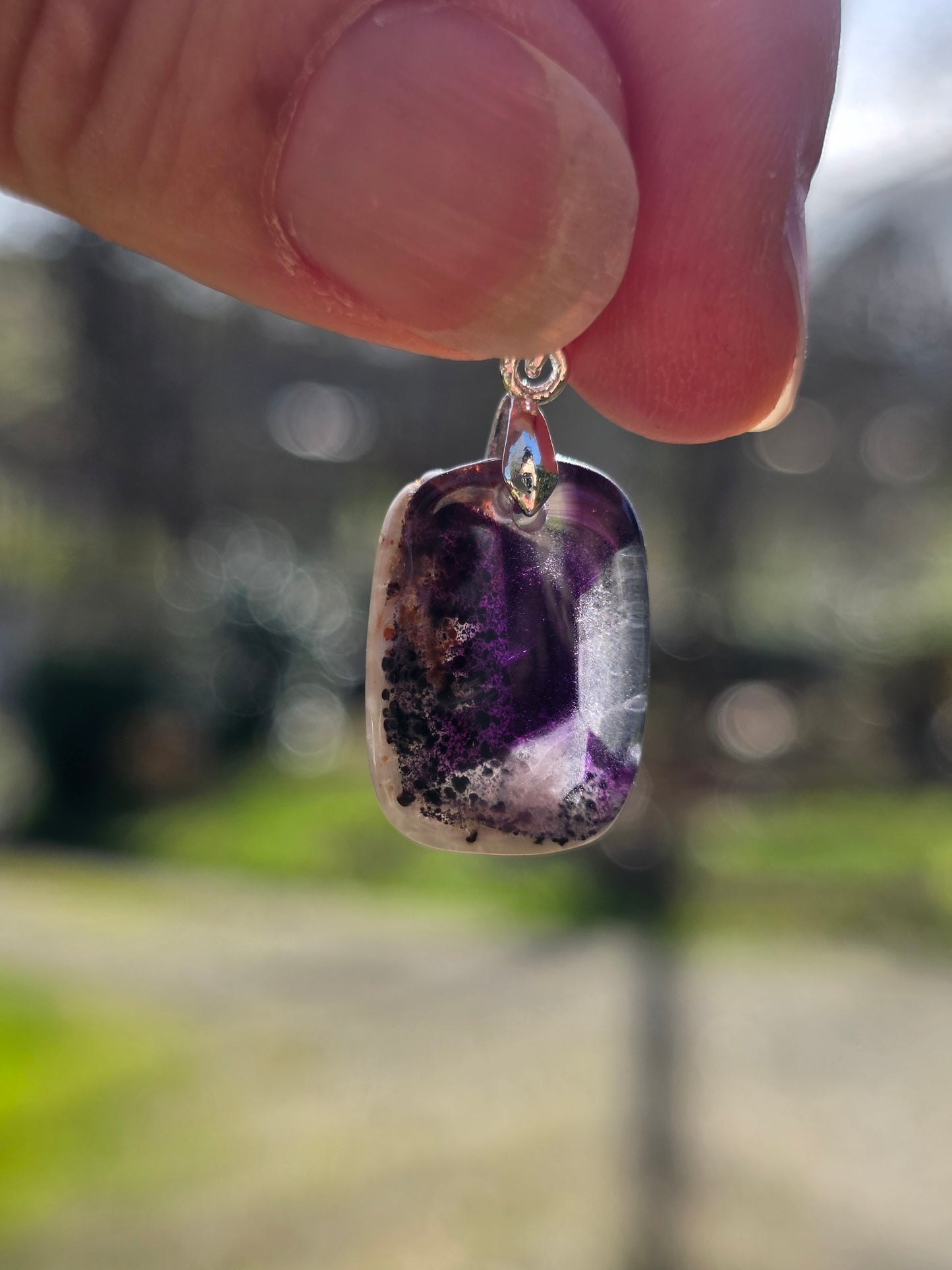 pendentif en Améthyste zonée et étoilée